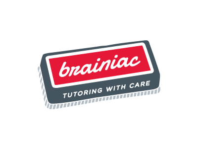 Brainiac Logo Exploration - Opt. A brain branding care erasor identity logo smart tutoring tutors whiteboard