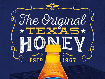 Texas Heritage Ad ad bee beekeeping honey ornament print texas typography