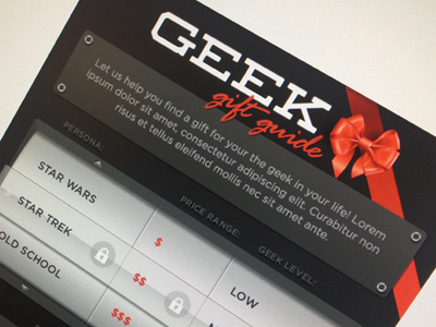 Interactive Gift Guide animation christmas geek gift guide infographic legacy79 ui ux xmas