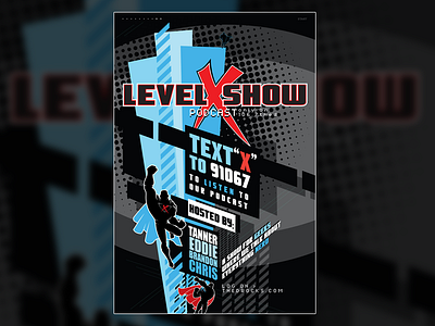 "Level X Show" Podcast Poster ad advertisement art comics design detroit podcast poster radio