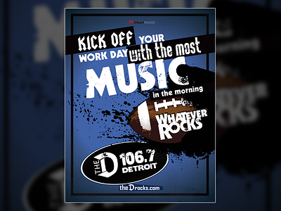 "Whatever Rocks" Detroit Lions Ad for 106.7 The D ad advertisement design graphic design iheartradio marketing print ad radio rock