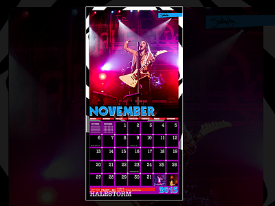 2016 Calendar Mockup calendar concert design graphic design halestorm lzzy hale rock