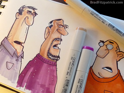 Copic Marker Sketching cartoon character design copic markers copics doodle markers sketchbook