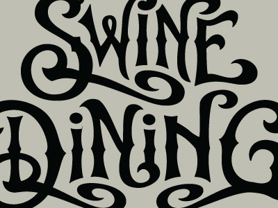 Swine Dining // Custom Lettering custom lettering hand lettering logo logo design vector