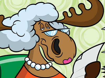 Cartoon Moose Lady Illustration character illustration magazine moose spot