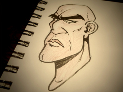 Bald Dude Character Design - Zebra Brush Pen bald brush pen character design dude man