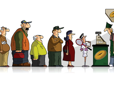 Waiting In Line angry bagel character design characters illustration waiting