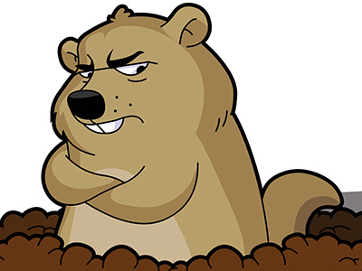 Cartoon Groundhog Character by Brad Fitzpatrick on Dribbble