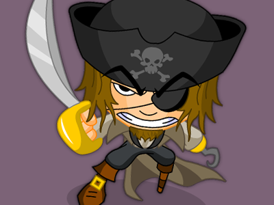 Cartoon Pirate Kid boy cartoon character design concept art game art kid pirate skull and crossbones sword