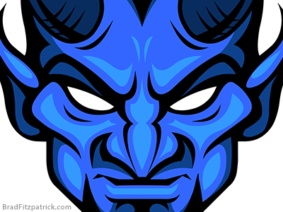 Blue Devil Head - Blue Devils Logo
