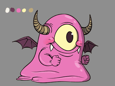 Monster Walk (GIF) alien animation cute cycle design gif graphic illustration monster pink ux walk