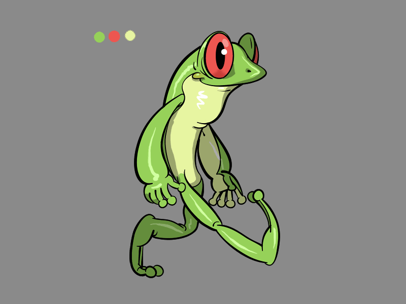 Frog walker (GIF) animation cute cycle design frog gd gif green illustration nature tadpole toad tree ui ux walk