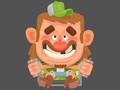 Art of the iphone redneck pt3 billy character cute design game hill illustration iphone redneck trash ui ux white