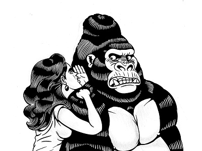 Rumors animal ape art design girl gorilla graphic illustration secret sexy ux woman