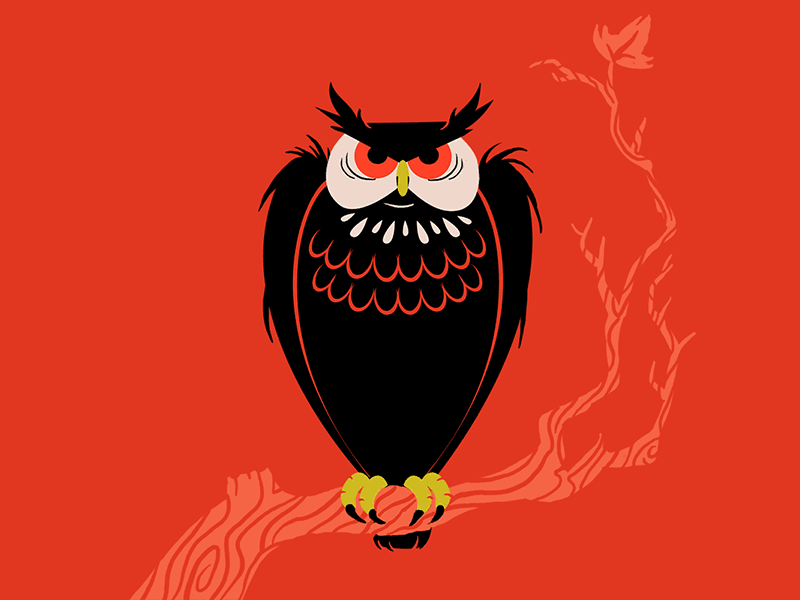 WHO is ready fear Halloween? animation autumn bird evil fall gif halloween illustration owl photoshop scary spooky