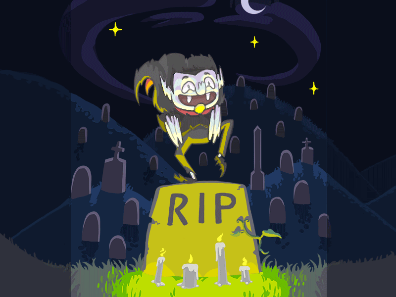 GraveDancer animation cute dance dracula ghoul grave yard halloween james haskins monster rip spooky vampire