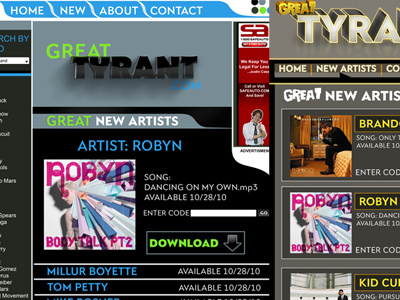 Tyrant site columbus design digital graphic great music ohip tyrant web