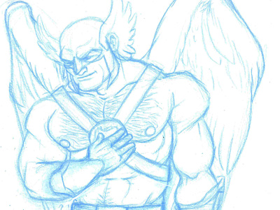 Sketch Of Hawkman art bird comic dc digital hairy hawk hawkman hero illustration james man muscles pencil sketch super wings