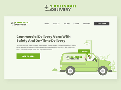 EagleSightDelivery - Landing Page covid 19 delivery flat landingpage minimal ui ux webdesign website website design