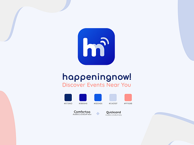 Introducing HappeningNow! - A Events Finder App appicon flat flat design icon landingpage logo ui ux web webdesign website design