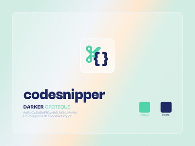 CodeSnipper Logo branding design glassmorphism logo minimal ui ux webdesign website website design
