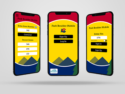 Mock Parking App adobe xd boulder colorado parking parking app parking application sign in sign up