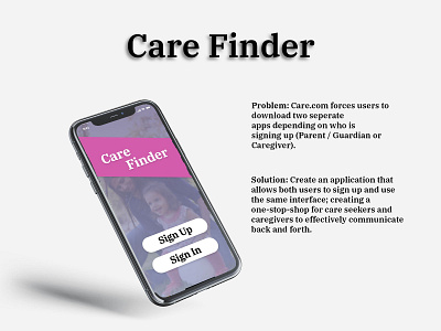 Care Finder Mock Up adobexd child care day care design