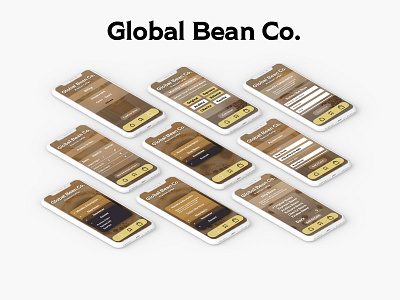 Global Bean Co. Mock Up adobe illustrator adobe photoshop adobe xd adobe xd design application coffee design app mockup user experience user interface design