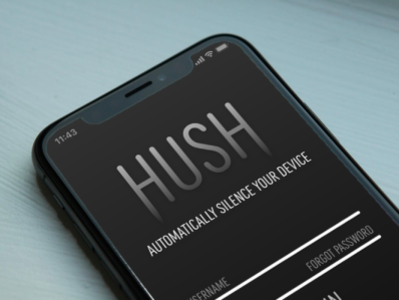 HUSH: Automatically Silence Your Device adobe adobe photoshop adobexd app app design application branding logo ui ux design