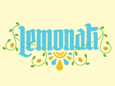 Lemonati Type blackletter lemon lettering typography