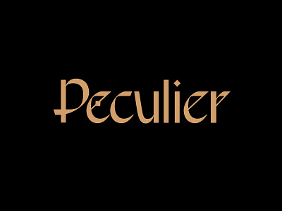 Peculier black branding gold lettering letters logo logotype type typography