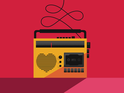 Heart Radio cassette heart illustration radio
