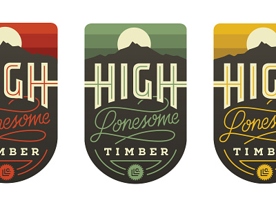 High Lonesome Timber badge hand lettering logo mountains timber typography