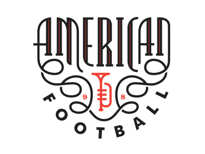 American Football american football lettering trumpet typography