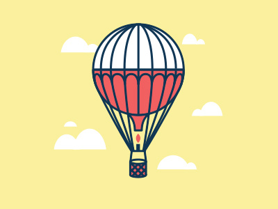 Hot Air Balloon balloon clouds color fire hot air balloon illustration peel and eat prints yellow