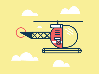 Helicopter clouds helicopter illustration peel and eat prints yellow