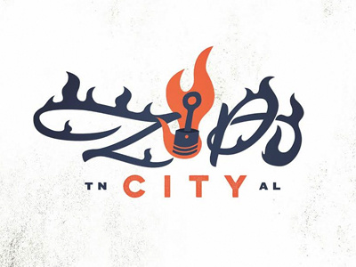 Zip City alabama drive by truckers flames lettering typography zip city