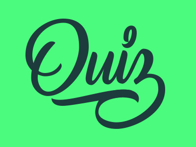 Quiz brush lettering q quiz script typography
