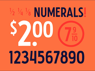 Numerals! branding design display focus lab fractions letters numerals typeface typography