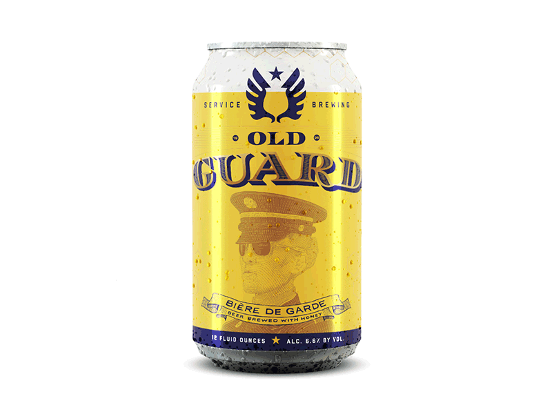 Old Guard beer biere de garde branding currency focus lab lettering old guard service brewing typography yellow