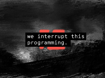 We interrupt this programming. branding focus lab mark red static