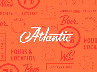 (A)tlantic a branding brush script color focus lab iconography lettering script type typography