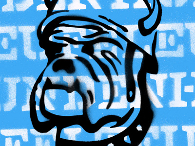 Devil Dog bulldog design focus lab illustration spray paint stencil type typography