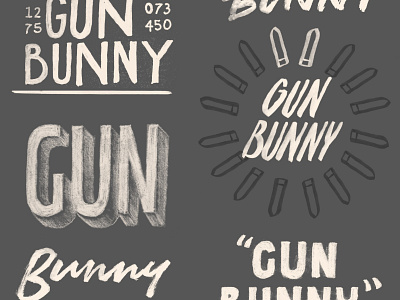 Gun Bunny Sketches design drawing focus lab ink lettering pen pencil sketch typography