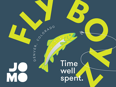 Fly Boyz branding color dry fly fish fly fishing focus lab jomo typography
