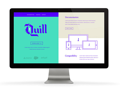 Quill Concept blackletter branding color design focus lab ink lettering logotype quill