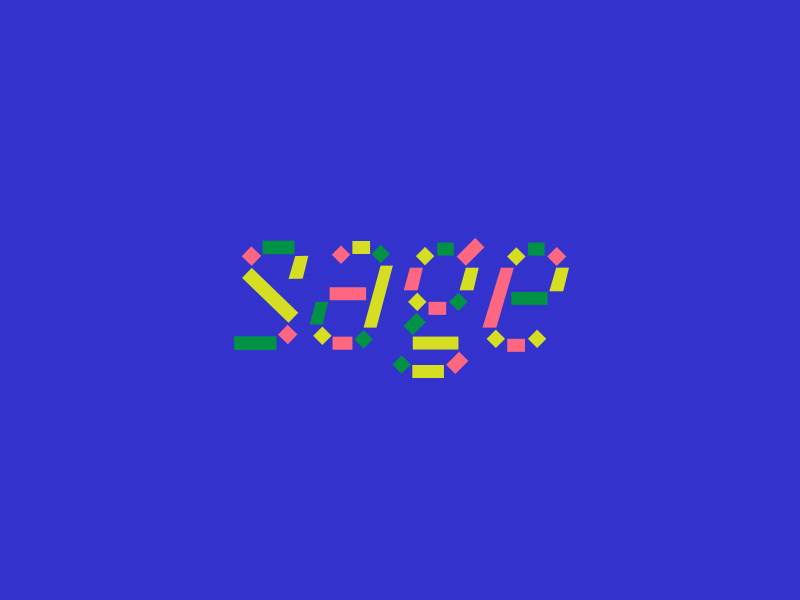 Custom Display Type color blue blurple focus lab branding type letters font typography