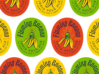 Flaming Banana banana beer branding flaming banana focus lab ipa label packaging typography