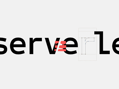 Serverless branding design focus lab logo mark red serverless type design typography