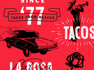 Gordo Taqueria branding color design focus lab illustration lettering rose tacos typography